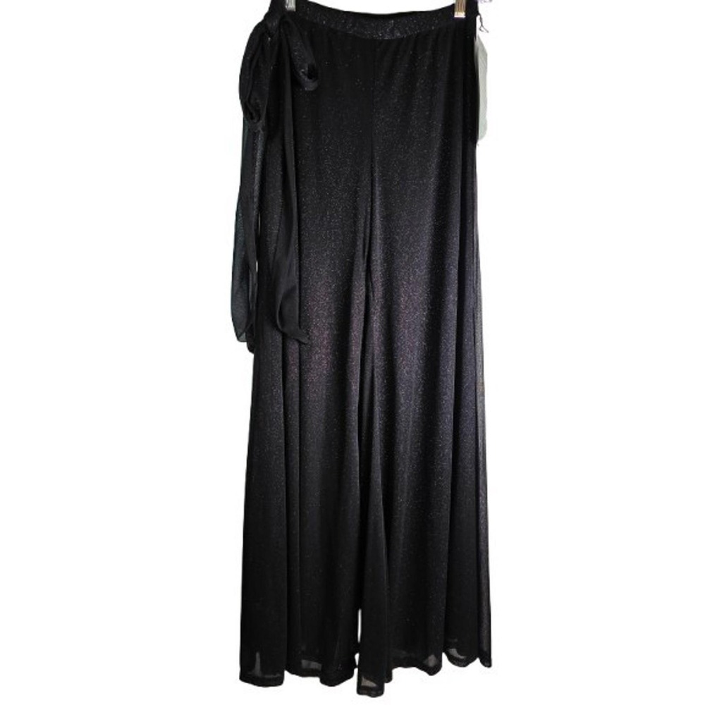 NWT BLU SAGE Women's Wide Leg small black Boho‎ Glitter Casual Dress Pants